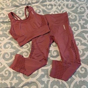 Pink Gymshark energy seamless set